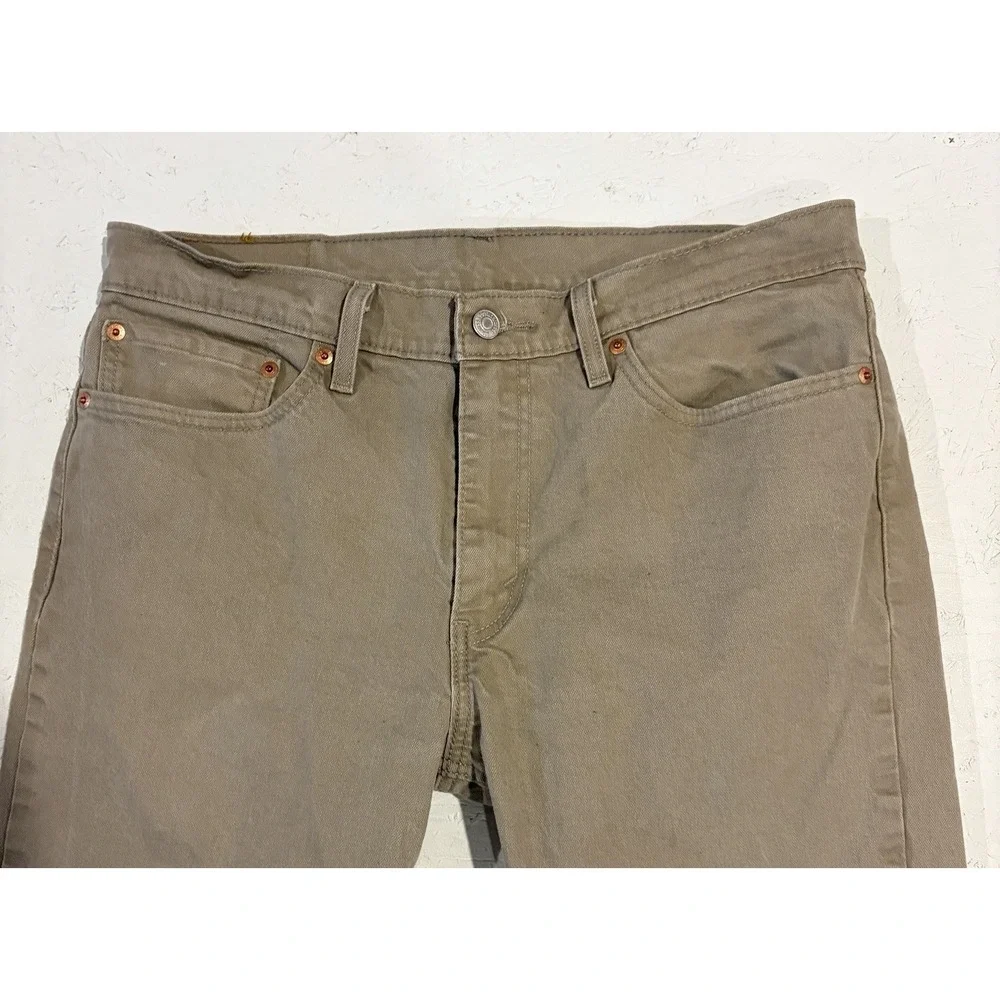 Levi's 511 Slim Fit Jeans Mens 34x32 Khaki Tan Denim Stretch Casual Modern Pants